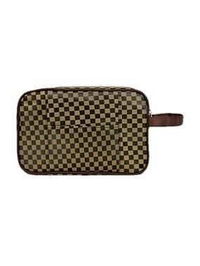 Men's Brown Accessory Zip Top Toiletry Travel Bag